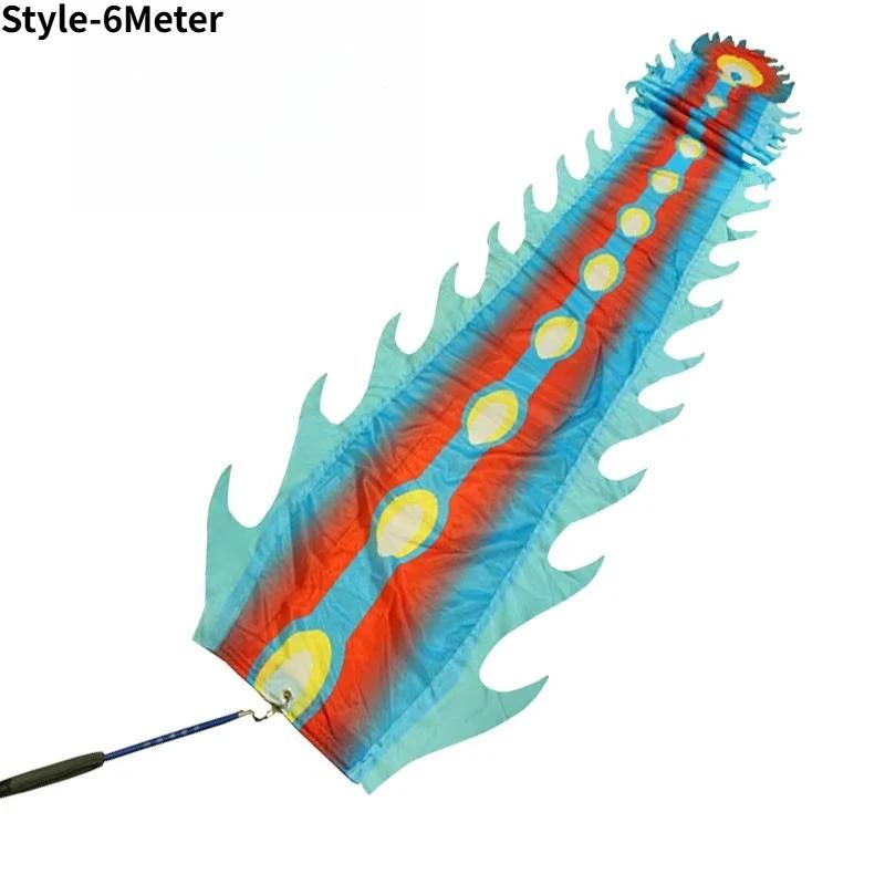 

6/8/10Meter Colorful Dragon Dance Ribbon with Retractabl Telescopic Stick Washable Colorfast Children Stage Performance Prop