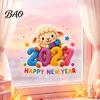 Static Glass Window Clings Chinese New Year Stickers, 2027 Goat Clings, Reusable Festival Atmosphere Decals Crochet Knit Lamb Decor for Home