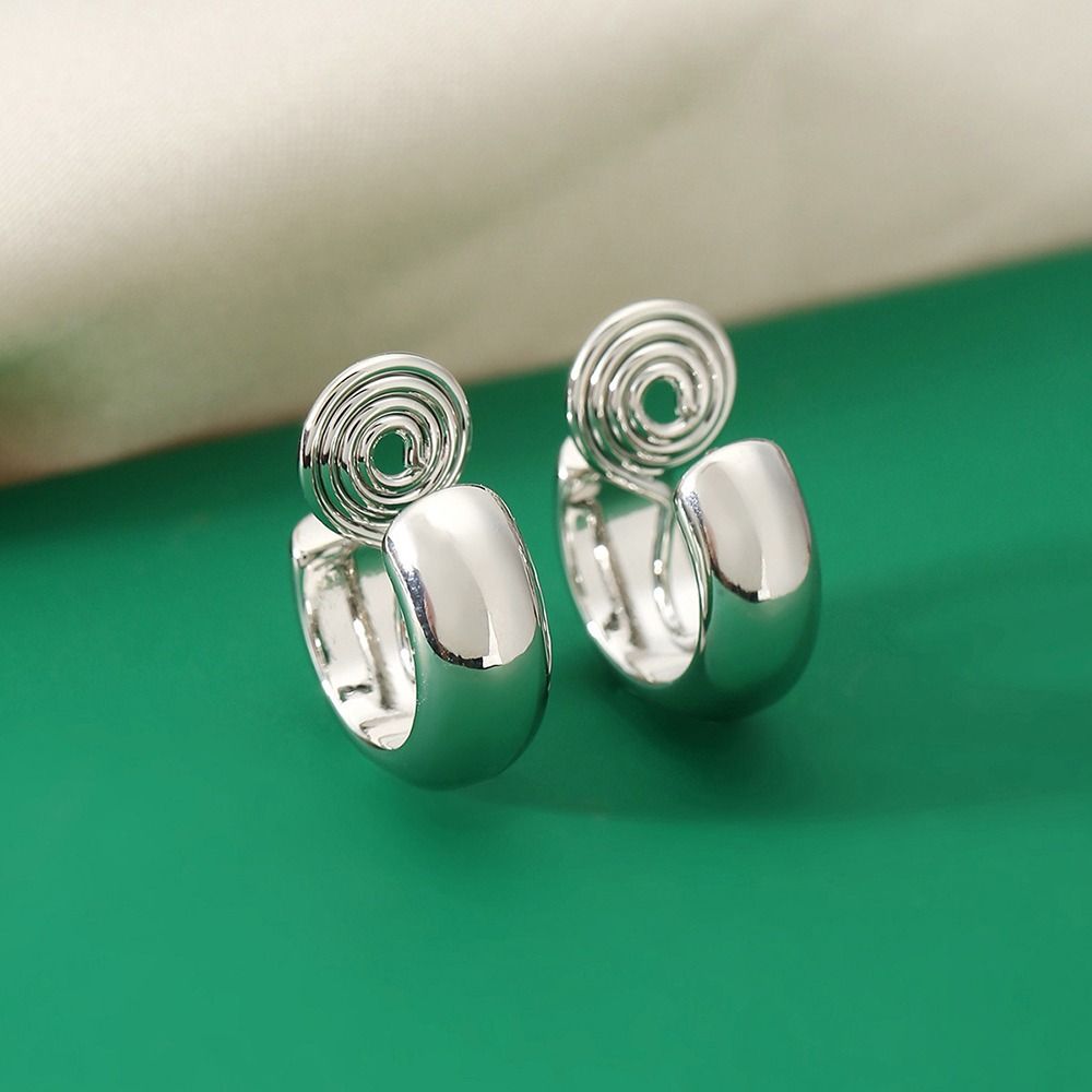 1Pairs Fake Gold Clip Earrings Non Pierced Hip Hop Earring New Hoop Earrings  Jewelry Accessories