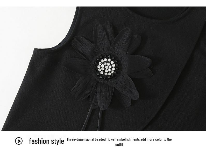 Autumn 2025 Girl's Casual Parent-Child Three-Piece Set: Vest, Base Shirt, Skirt