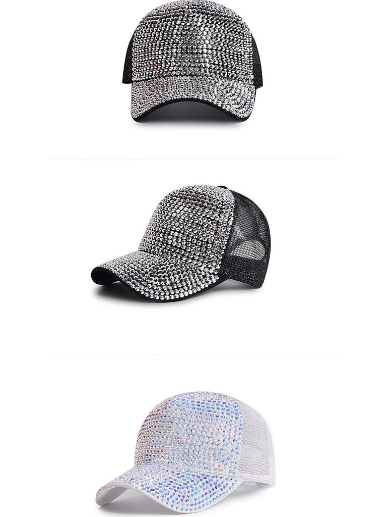 Damen Baseballkappe im koreanischen Stil mit Strass-Netz - TikTok Influencer Mode Sonnenhut