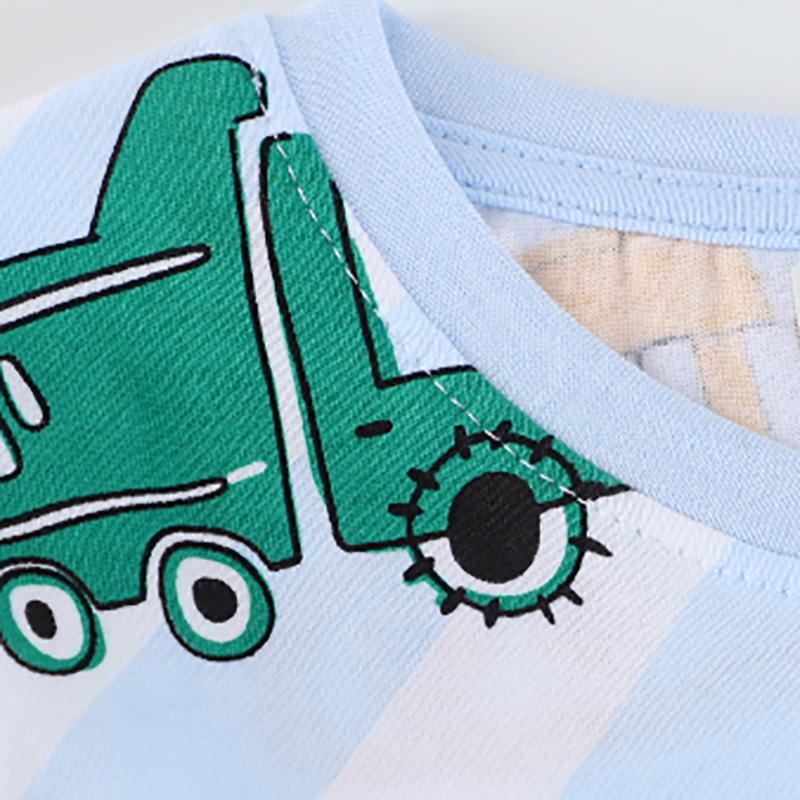 Little Maven 2026 New Summer Kids Clothes Korean Children's Clothes Children's Clothing T-shirts Cartoon Excavators Baby Boys