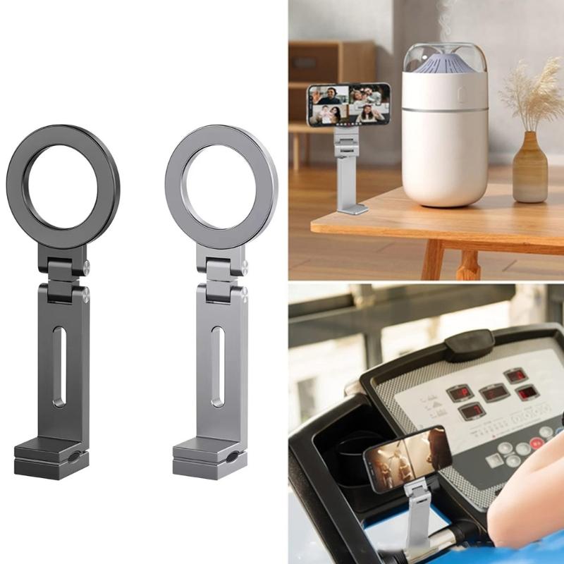 Portable Phone Mount Stand for Airplanes Train Desktop Use Magnetic Holder Adjustable Stand Foldable Hands Less Viewing