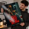 Martwe Zło Płonący Horror D Tekstura Drukowany Plakat Niestandardowy Vintage Metalowy Znak Blaszany do Dekoracji Ścian Pokoju Zabawne Znaki