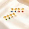 Exquisite Colorful Crystal Zircon Heart Stainless Steel Small Stud Earrings for Women, Hypoallergenic Luxury Jewelry Gift
