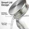 Glass Water Pitcher, 2 Liter/68 oz Square Glass Pitcher with Lid and Handle, Clear Heat Resistant Glass Water Jug Carafe Juice Container for Hot Tea