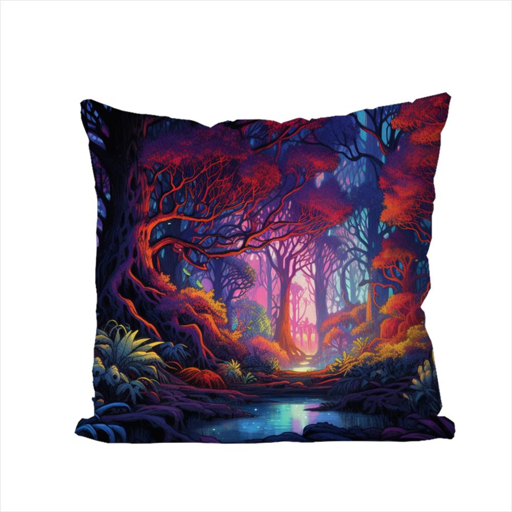 Fantasty Forest Pillow Case For Car Sofa Decorative Home Doublesided Print Plush Square Throw Pillow Cushion Cover