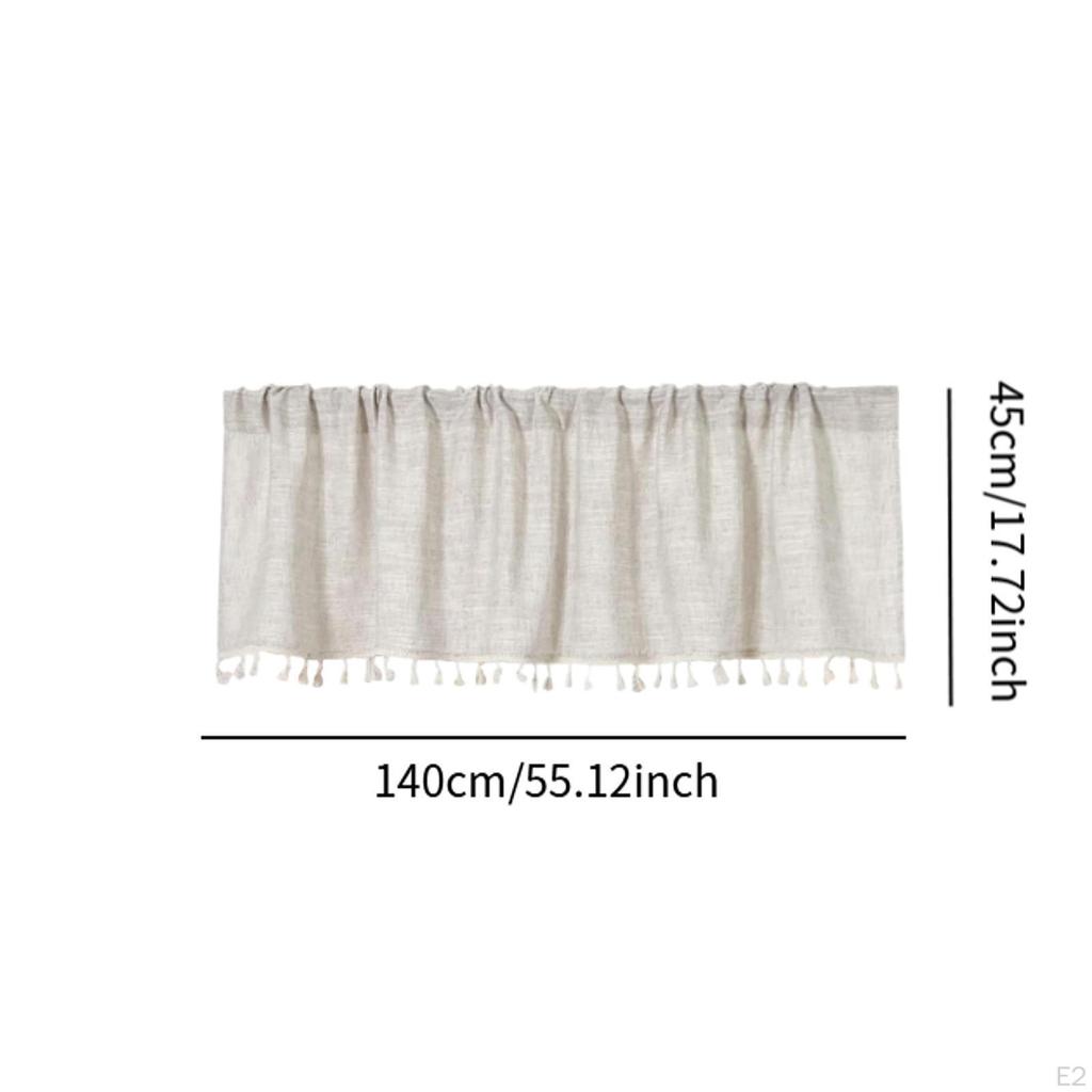 Curtain Valance for Kitchen , Short Design with Blackout Option and Rod Pocket