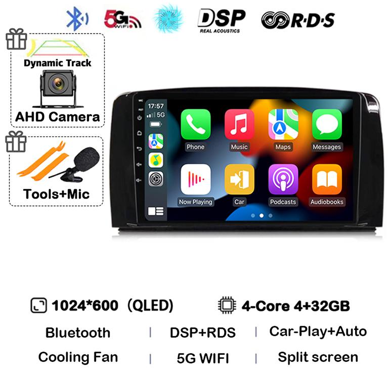 Android 14 Carplay For Mercedes Benz R-Class R Class W251 R280 R300 R320 2005-2017 Car Radio Multimedia Video Player GPS Stereo