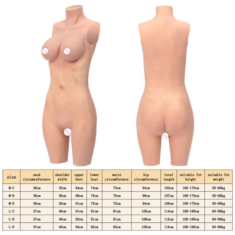 40-80kg Wearable Crossdressing Bodysuit Crossdressing Silicone Bodysuit Crossdresser Bodysuits Cosplay Bodysuit Drag Queen