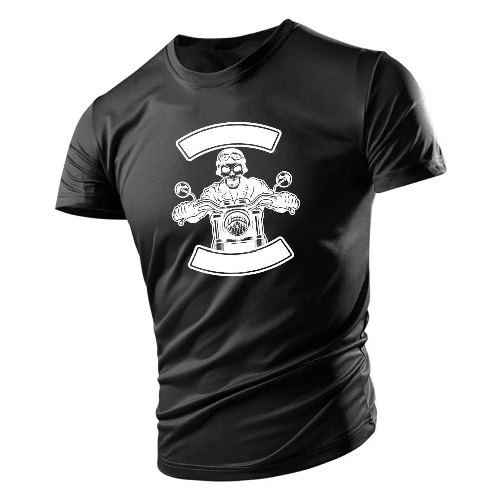 Four Seasons Fashion Men'S Comfortable Casual Breathable T-Shirt 2d Skull Car Print Men Loose Short Sleeve T-Shirt Sports Style