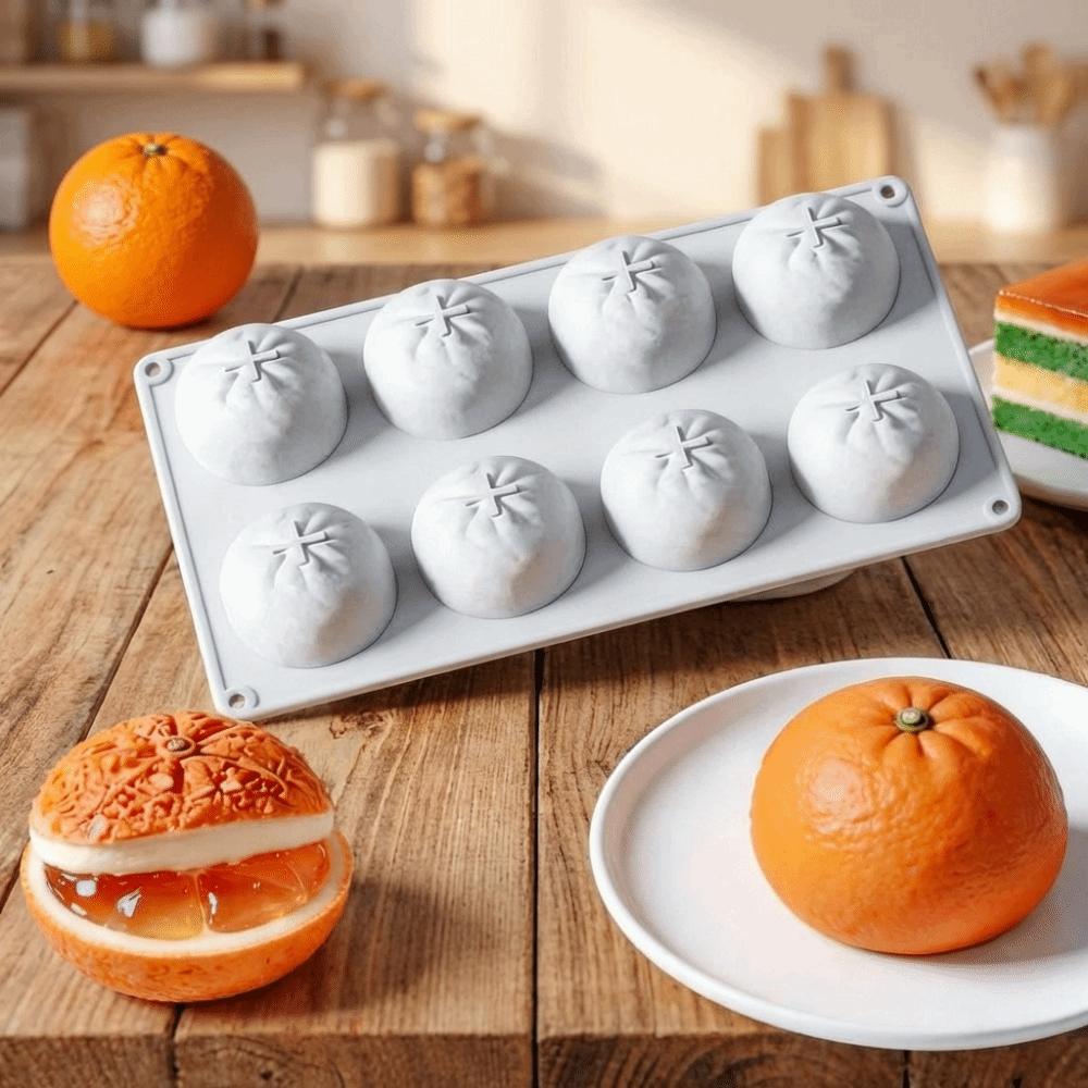 Reusable Orange Shape Cake Mold Non-stick 3D Silicone Mold  DIY Candle Making