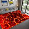 Riesiger 3D-Vulkan-Magma-Teppich, feuriger Lava-inspirierter Teppich für Schlafzimmer, Wohnzimmer, rutschfeste Fußmatte, Kinderzimmer-Spielzimmer-Fußmatte