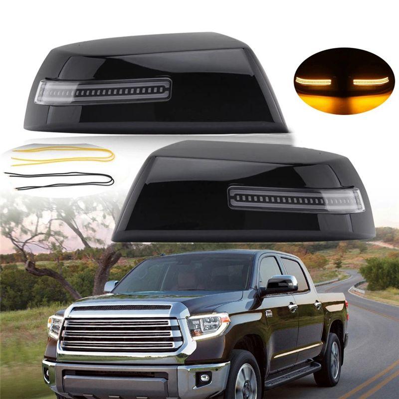 NEW-Rear View Mirror Cover Dynamic Flowing Lights Mirror Covers For Toyota 2007-2020