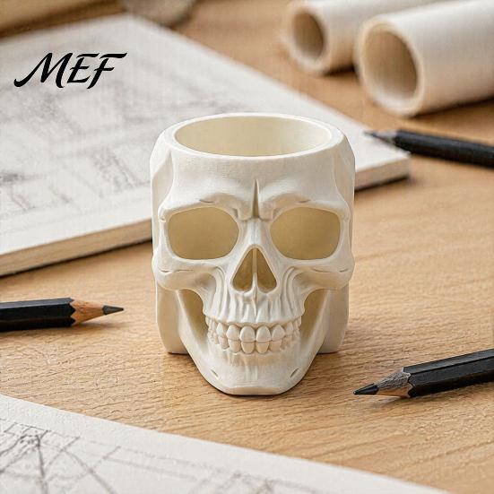 Matte PLA Desk Organizer Skull Shape Pen Holder, Large Capacity Desktop Organizer, Shaped Accessory Finish Storage Cup for Pens And Stationery
