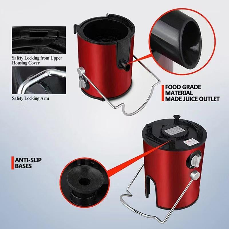 Large-Caliber Juicer for Household & Commercial - Separates Juice & Pulp, No-Cut Design for Fruits, Vegetables, Celery, Sugarcane, & Milk Tea