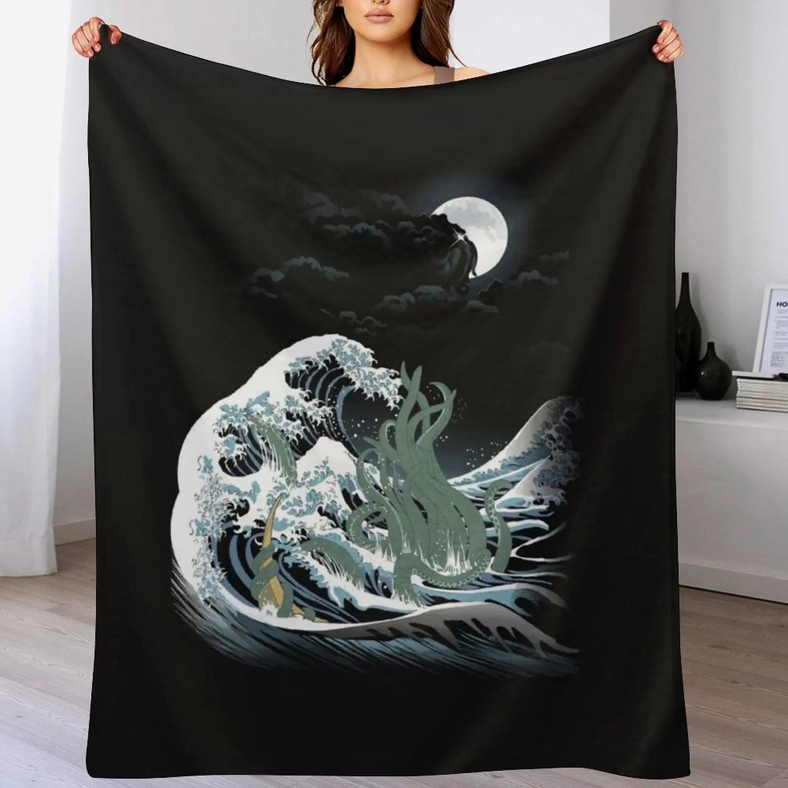 The Wave OffRlyeh Throw Blanket Fluffy Cozy Throw Blanket for Home Decor 102x76cm(40x30in)