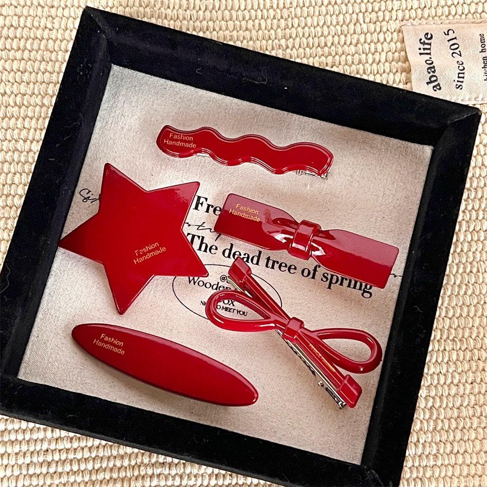 Star Headwear Red Duck Billed Clip New Broken Hair Clip  Gift