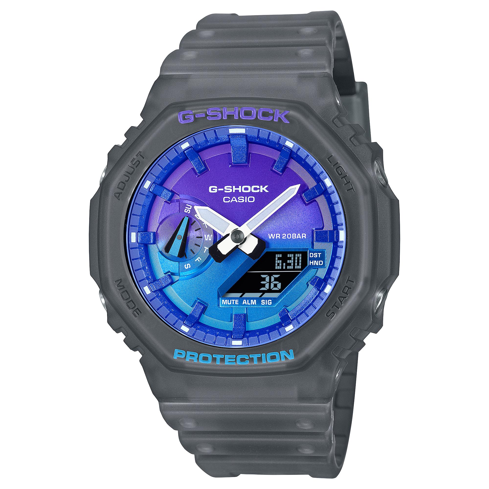 

Casio G-SHOCK Men s Resin 200M Water Resistant Analog Shock Resistant Quartz Watch GA-2100FLS-8A2 серый