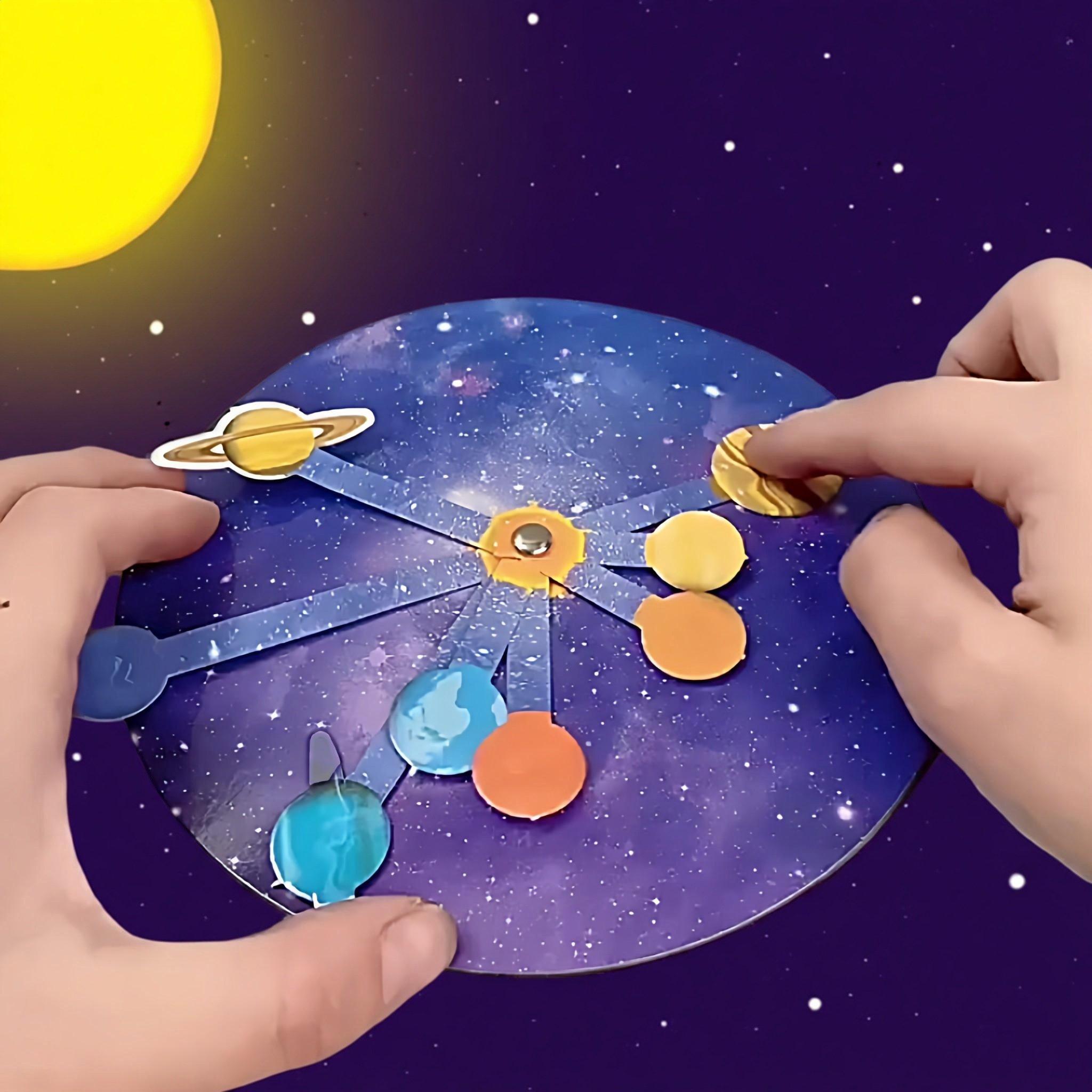 Fashnics Diy Solar System Planet Model Science Experiment Toy - Children's Stem Education Technology Puzzle Planet Learning Toy For Kids