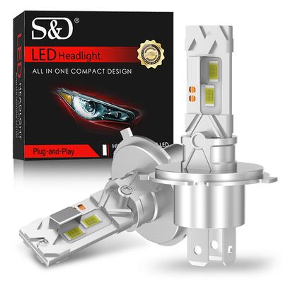 2 Τεμάχια 9003 H4 LED Λαμπτήρες Προβολέων Υψηλής και Χαμηλής Δέσμης Canbus Χωρίς Ανεμιστήρα Φως Προβολέα για Αυτοκίνητο Μοτοσυκλέτα Εξαιρετικά Φωτεινός Αυτοκινήτου Προβολέας Plug&Play 6000K Λευκό