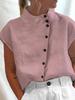 New Trendy Stand Collar Women's Short-Sleeve Button-Up Shirt