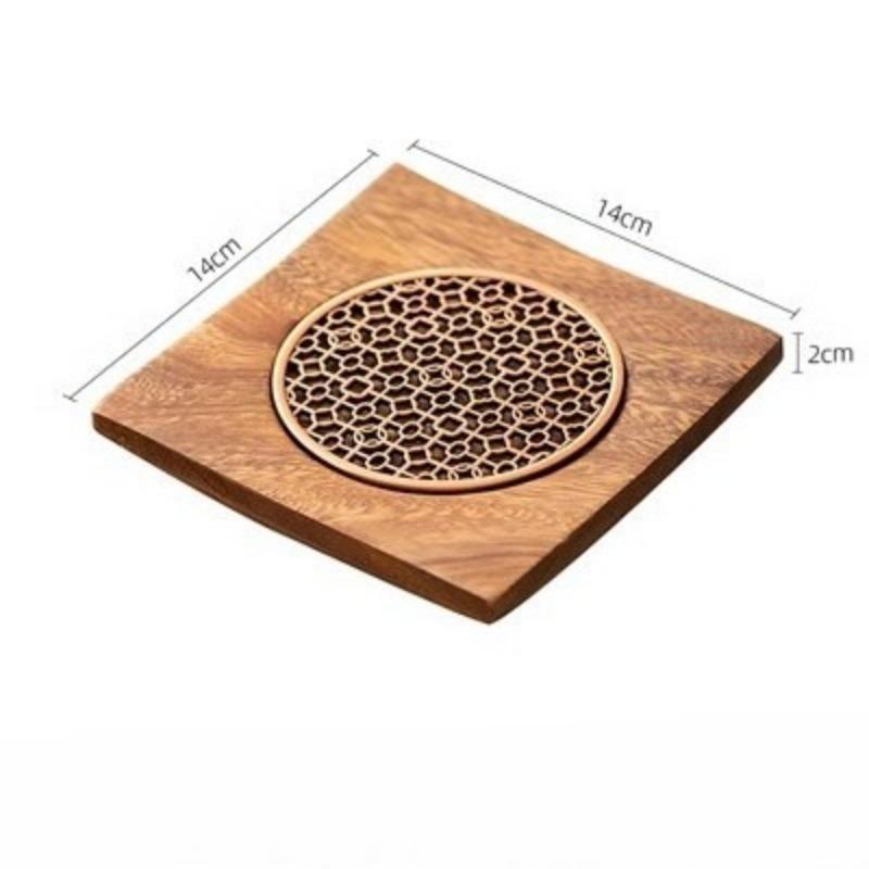 Traditionelles Nussbaum-Tee-Tablett Teekanne Teetasse Massivholz-Tablettmatte Büro Kaffeetassen-Tabletts Heim Teezeremonie-Zubehör