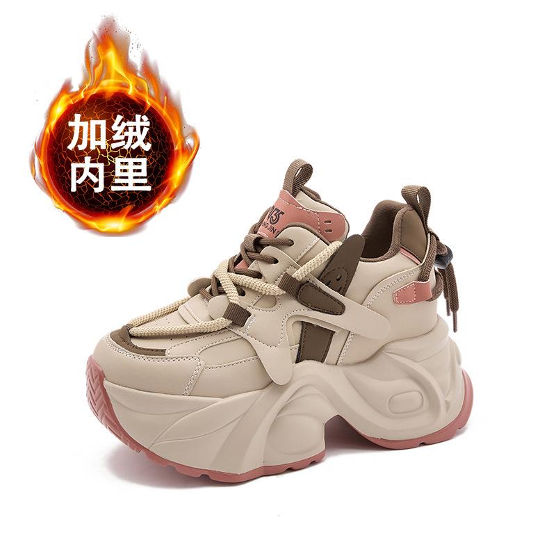Daddy Shoes Women's 2025 New Spring Breathable and Lightweight Thick-soled Muffin Shoes Versatile Small Inner Height-increasing Women's Shoes