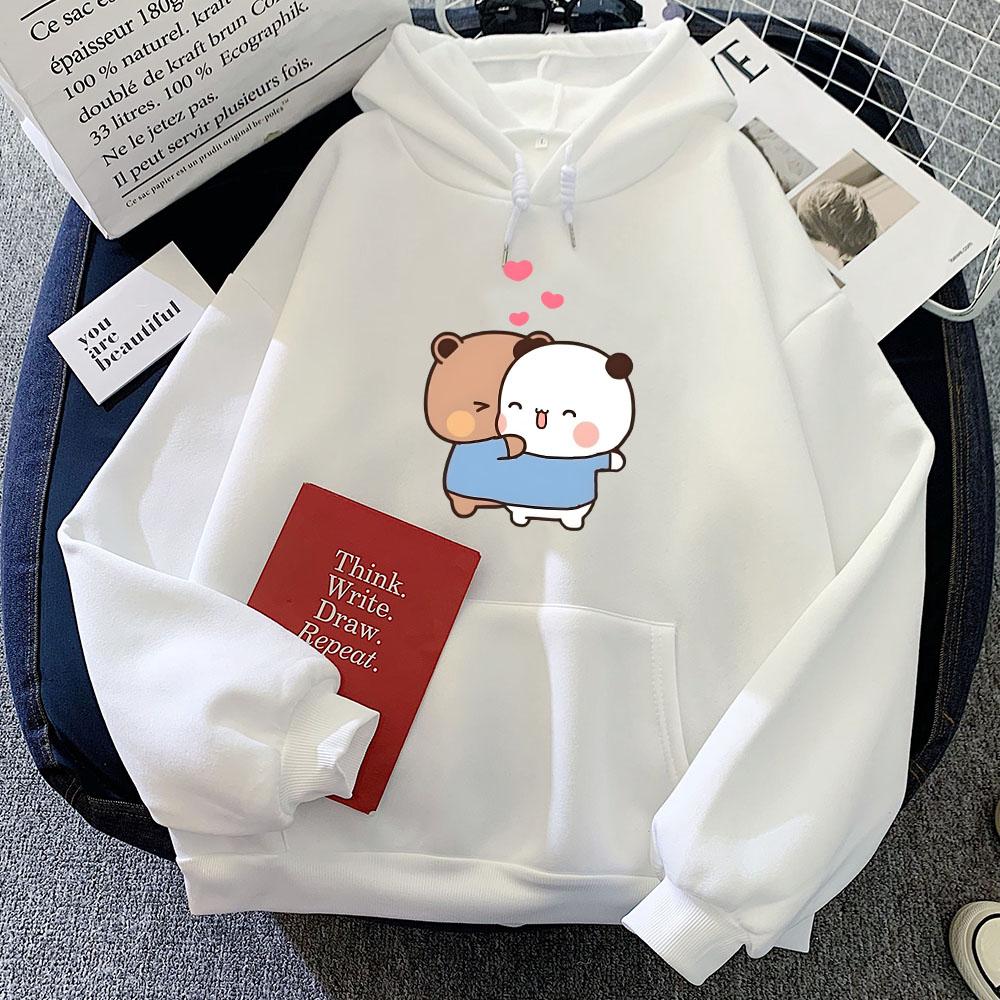 Panda Bear Bubu Dudu Hoodies Cartoon Kawaii Graphic Printing Sweatshirts Winter Fleece Women Men Cute Clothes