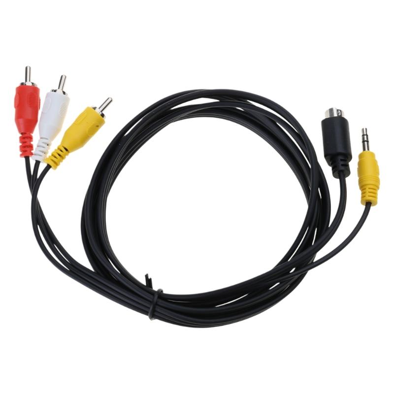 

180cm S-Video 4Pin With 3.5mm Stereo Sound Male Plug To 3RCA Male Composite Adapter Cable Connector for PC To TV 1