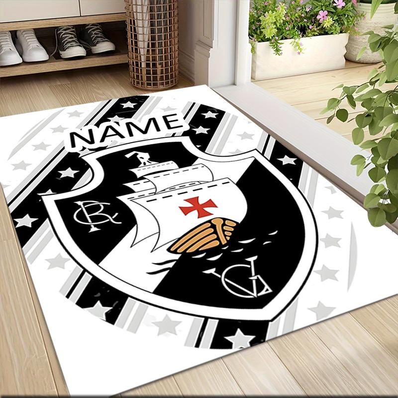 Custom Name Nautical Crest Emblem Carpet Rug Customizable Soft Washable Anti-Slip Home Living Room Sofa Mats Personalized Rug. 0909200