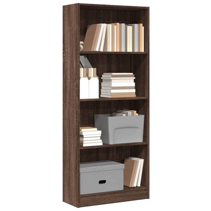 VidaXL Bookcase Brown Oak 60x24x143 Cm Engineered Wood, Bookshelf, Book Holder, Book Support, Cabinet 857818