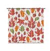 2pcs Autumn Leaf Print Perforated Blackout Curtains Multiple Size Living Room Bedroom Insulation Decoration   Easy Installation
