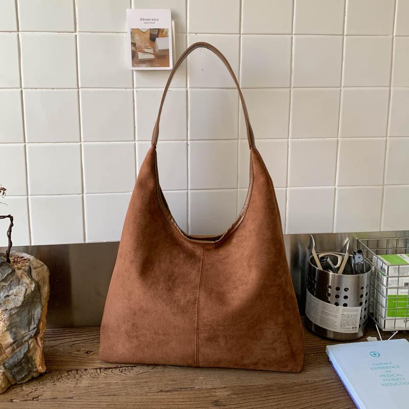 

Винтажный стиль большая вместимость сумка подмышку женская новая модная простая сумка через плечо сумка-тоут коричневый