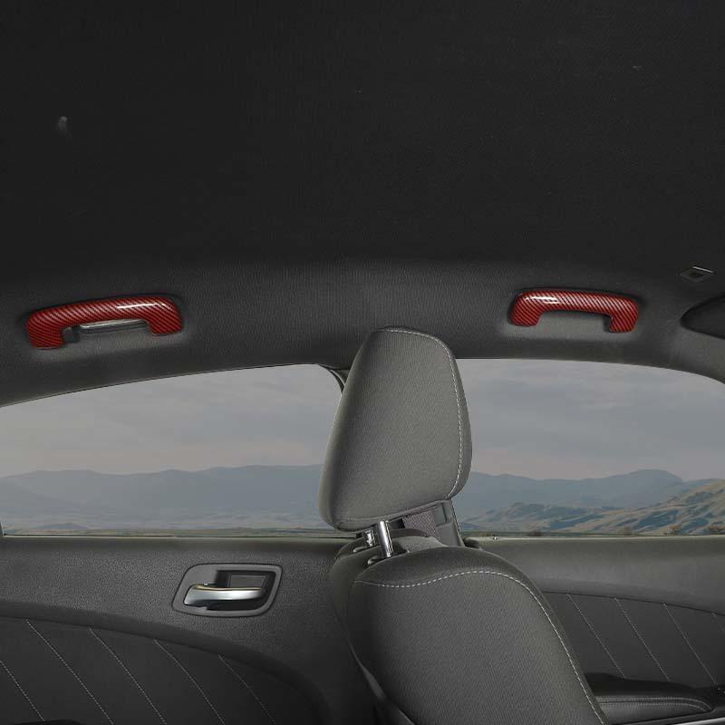 ABS Top Handle Decoration Protective Cover Sticker Fit For Dodge Charger 2011 Up Car Interior Accessories