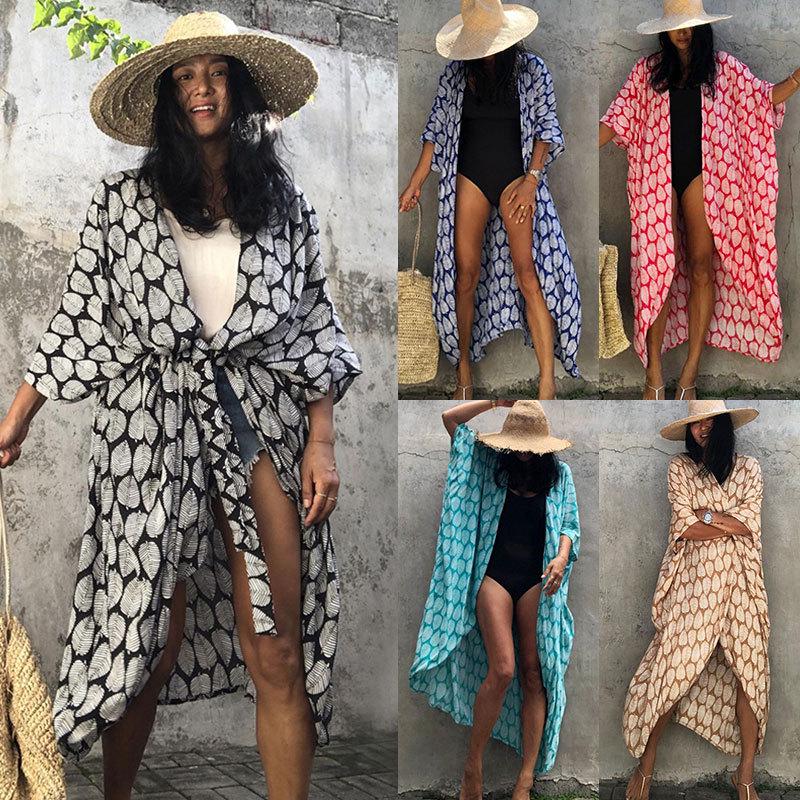 Elegant Knit Hooded Beach Cover-up: Long Sleeve Dress & Cardigan