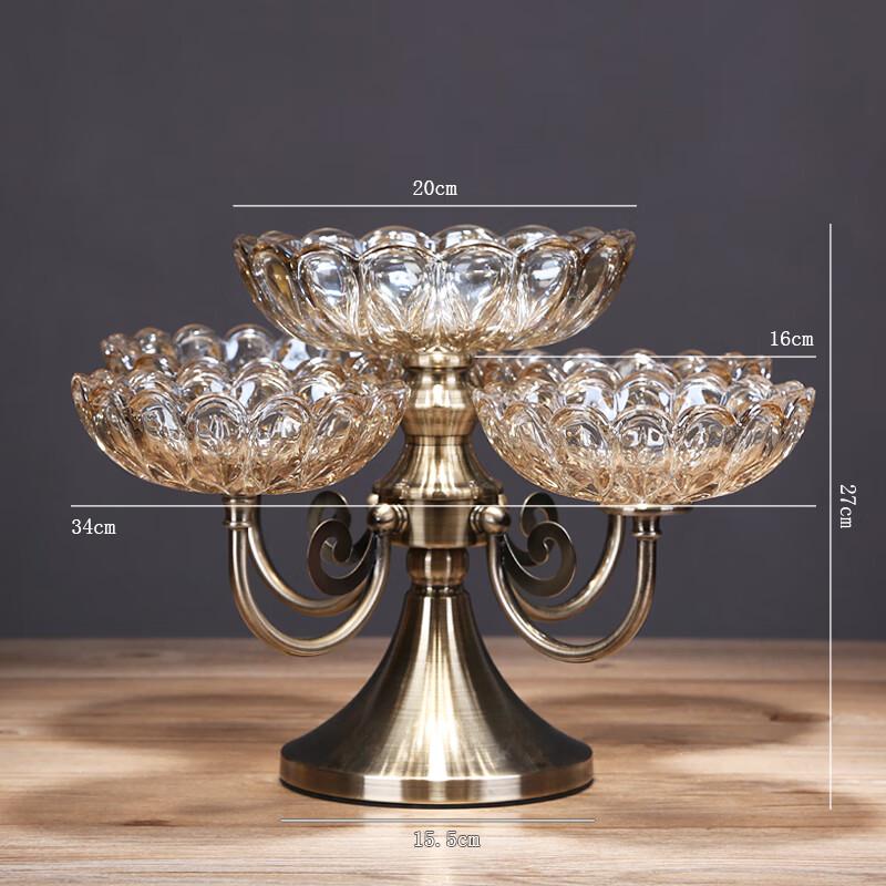 Вращающаяся тарелка для фруктов и закусок из хрустального стекла