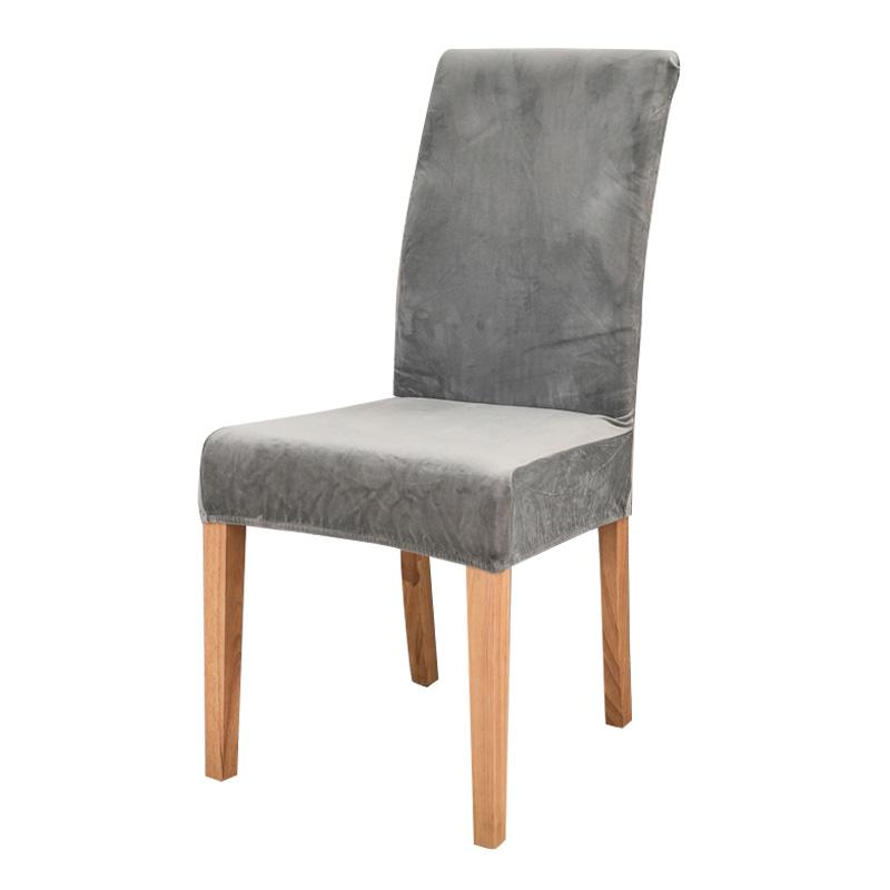 

1/2pcs Soft Velvet Chair Covers Solid Color Elastic Chair Cover Dust-proof Removable Dining Seat Slipcover for Home Hotel Office 1piece Chair Cover