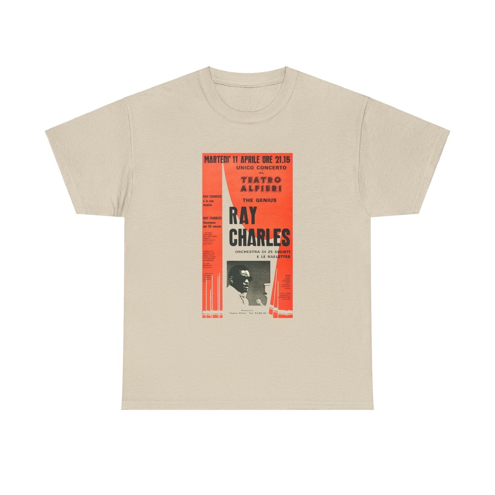Retro Vintage Concert Poster Tee Ray Charles Italy Concert NWT S-5XL S