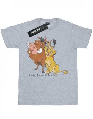 Girls The Lion King Classic Simba, Timon And Pumbaa Cotton T-Shirt