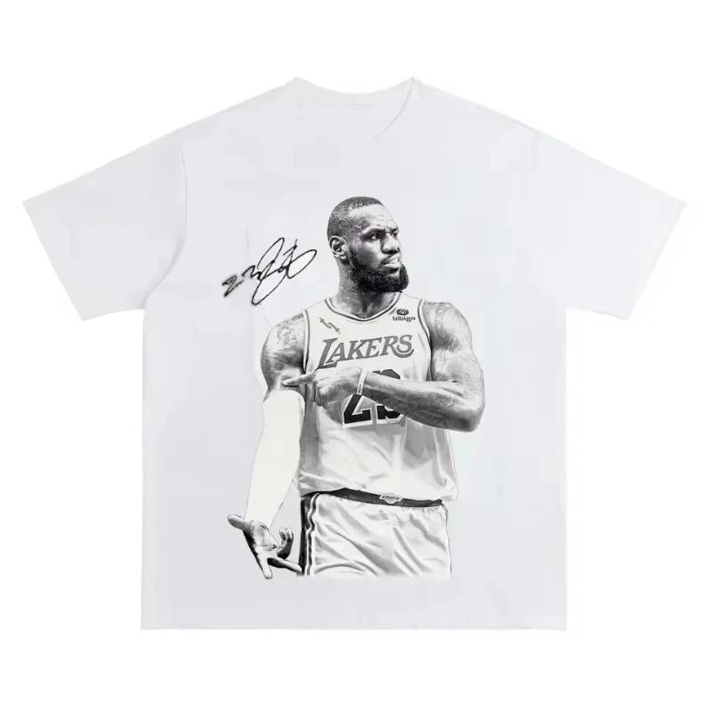 LeBron James Los Angeles Lakers #23 Iconic Celebration Vintage Oversized T-Shirt, NBA Legend Graphic Tee, Unisex Casual Top