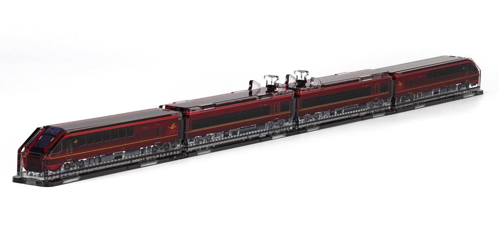 [3D Akuden] Kintetsu Hinotori 4-Car Set (4-Car Set) Acrylic Railway Model Train Assembly Kit Crystal Gift Hobby Gift