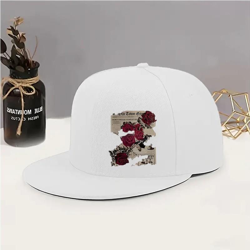 Gotische Rose Zeitungssilhouette Unisex Baseballkappe Retro Lässig Verstellbare Snapback-Kappe