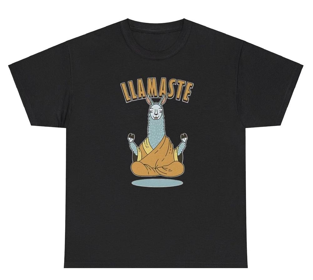 Llamaste T Shirt Silly Namaste Meditate Llama Lovers Zen Relaxation Humor Tee S
