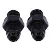 1Pair 6AN‑1 4NPS Transmission Oil Cooler Adapter Fitting Aluminium Alloy Rustproof BlackShort Type