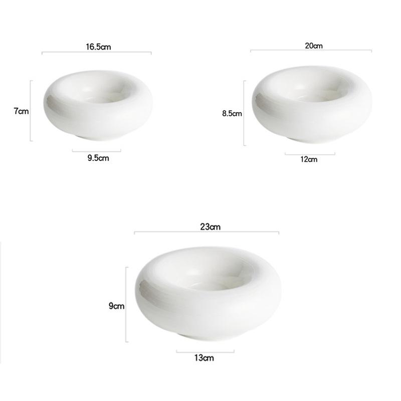 European White Ceramic Tableware Salad Dessert Bowl Snack Plate Household Table Decoration Cake Plate Kitchen Utensils Porcelain