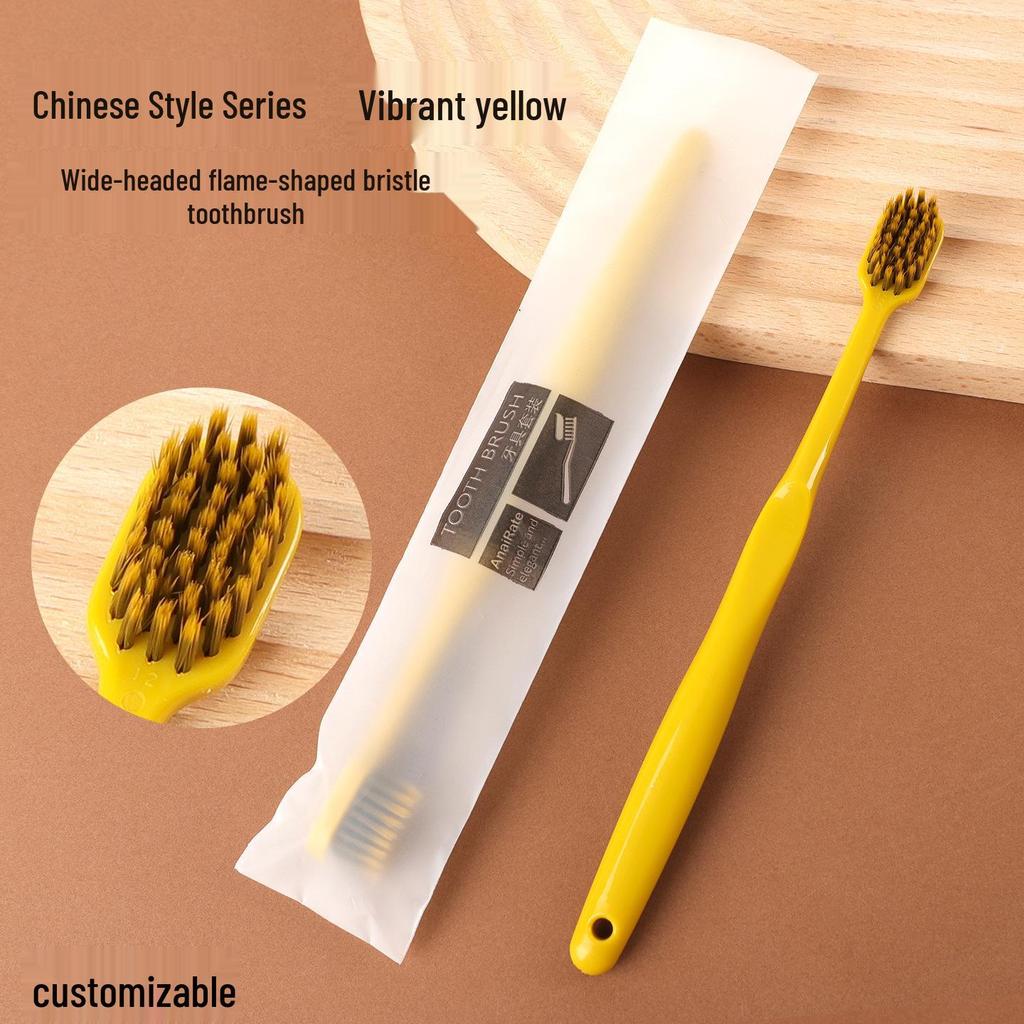Chinese Style Soft Bristle Toothbrush & Toothpaste Set - High-End Disposable Toiletries
