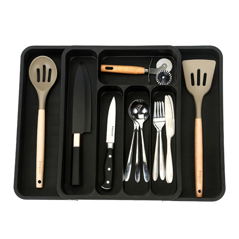 Expandable Drawer Organizers for Utensils Holder,Adjustable Cutlery Tray,Plastic Drawer Dividers Organizers for Kitchen