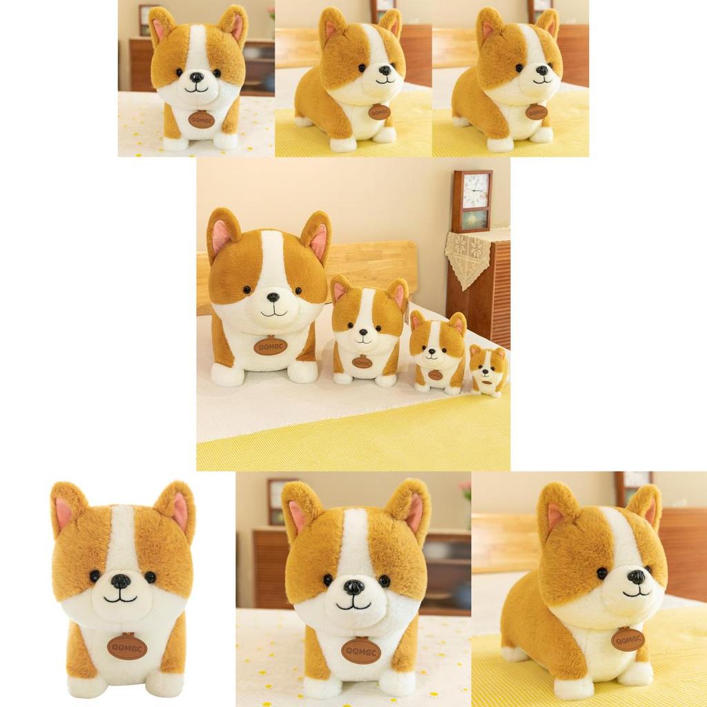 Adorable Corgi Plush Toy Soft Stuffed Animal Yellow Dog Doll Perfect Gift For Girls