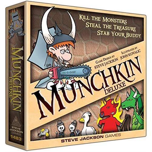 Board game - munchkin deluxe - 168 cards - large game board - 6 colored standees